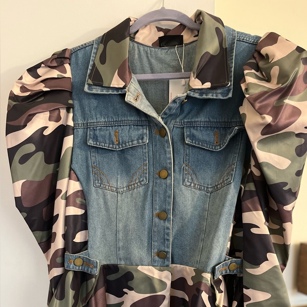 Camouflage and Denim Jacket